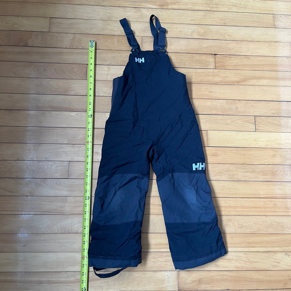 Helly Hansen Kids Snow Bib Overalls Black Navy Blue Size 110/5 Waterproof Ski - Picture 5 of 7